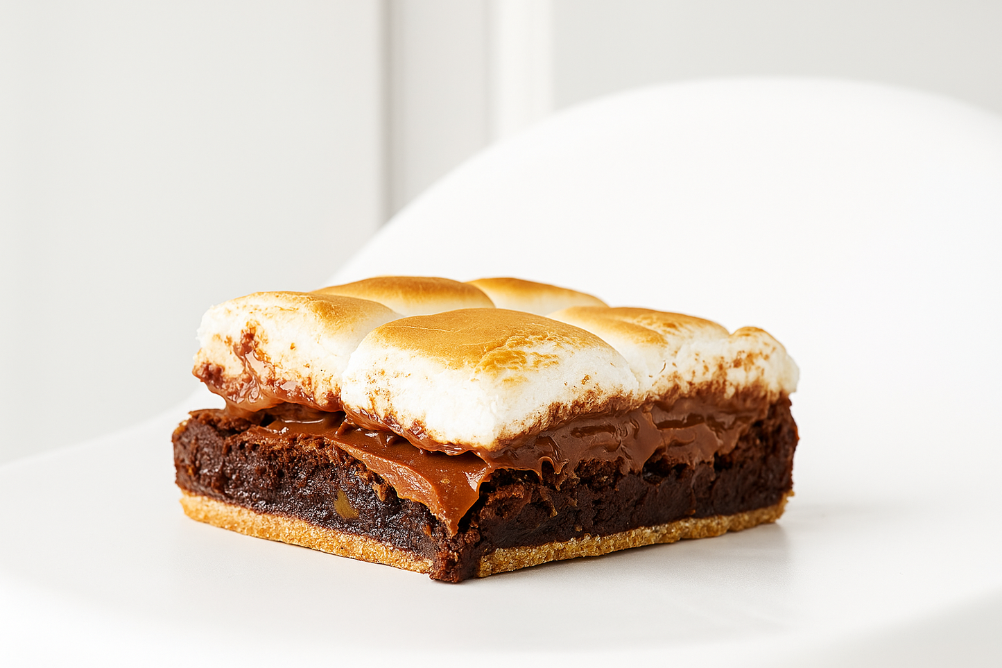 4.5 x 4.5 Caramel S'mores Brownie Square